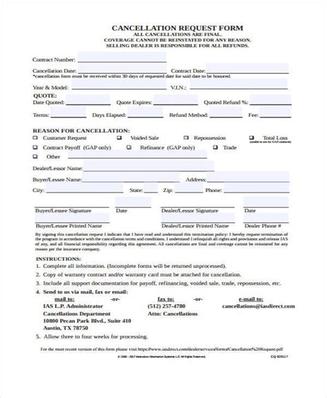 CANCELLATION FORM