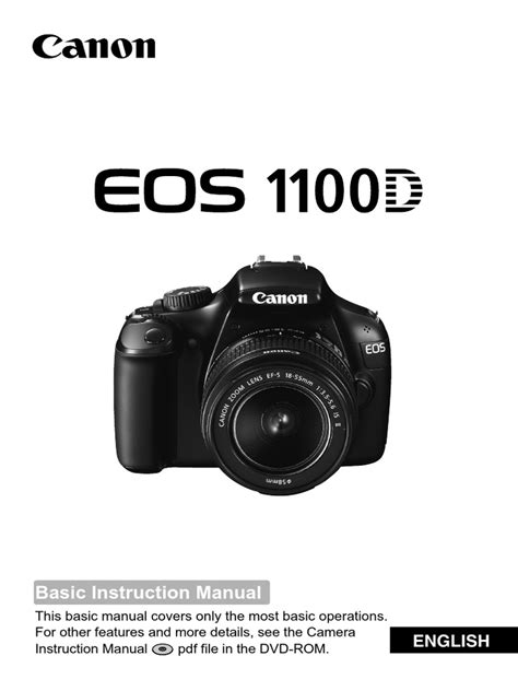 CANON EOS 1100D BASIC INSTRUCTION MANUAL Pdf . 