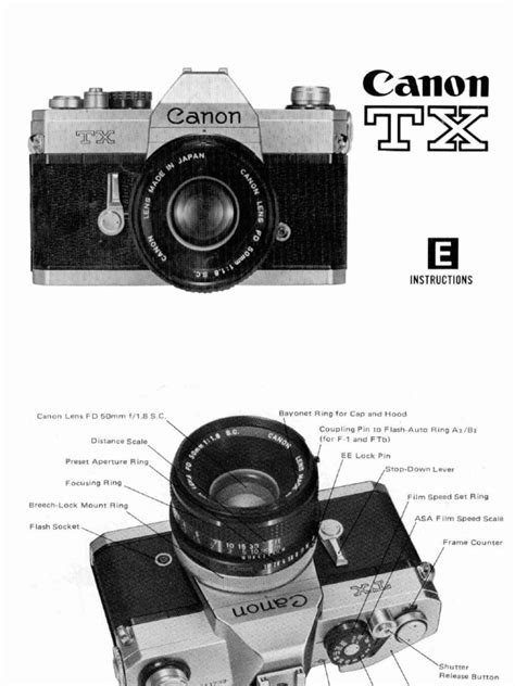 CANON TX CAMERA INSTRUCTION MANUAL GUIDE BOOK / …