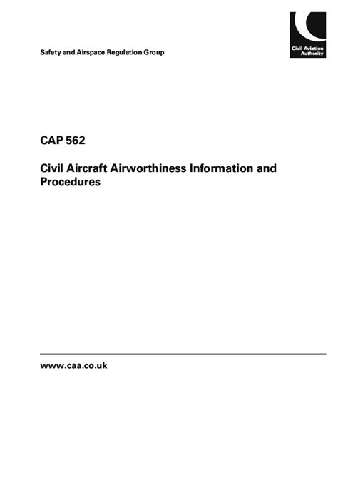 CAP 562 Civil Aircraft Airworthiness Information and Procedures