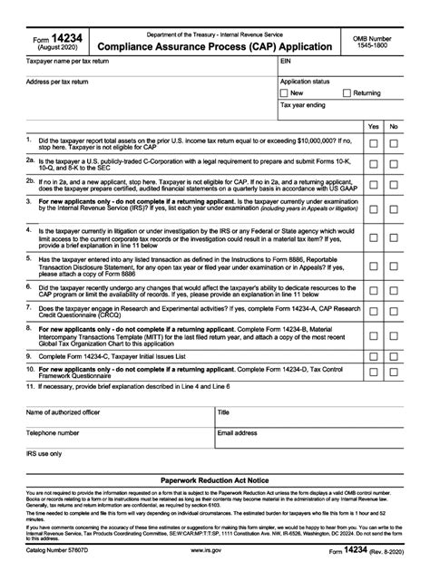 CAP Application Form PDF