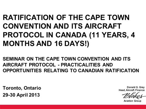 CAPE TOWN CONVENTION AND AIRCRAFT PROTOCOL – RATIFICATION …