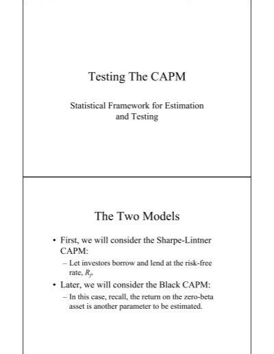 CAPM-German Tests