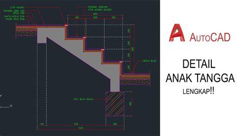 Cara buat detail Anak tangga | Autocad Tutorial - raincitystudios.com