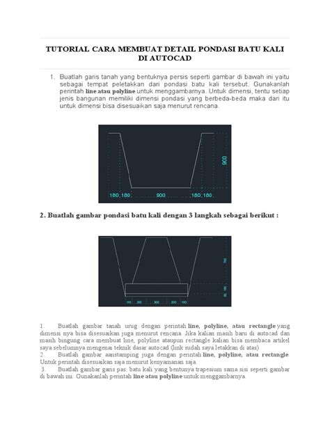 Cara Membuat Detail Pondasi Batu Kali di AutoCAD | Free Model - muktibox.com