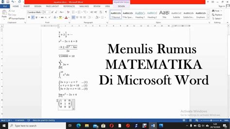 Cara Menulis Rumus Matematika di Laptop - wintechmobiles.com