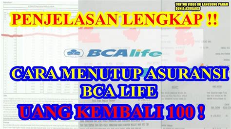 CARA MENUTUP ASURANSI BCA LIFE - YouTube