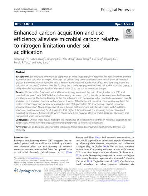 Carbon limitation overrides acidification in mediating soil microbial ... - raincitystudios.com