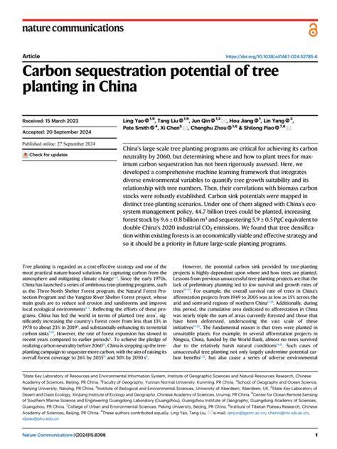 Carbon sequestration potential of tree planting in China - raincitystudios.com