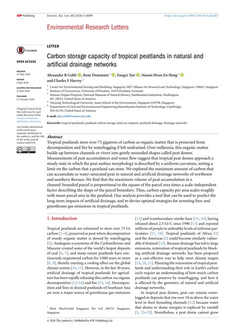 Carbon storage capacity of tropical peatlands in natural and artificial ... - muktibox.com