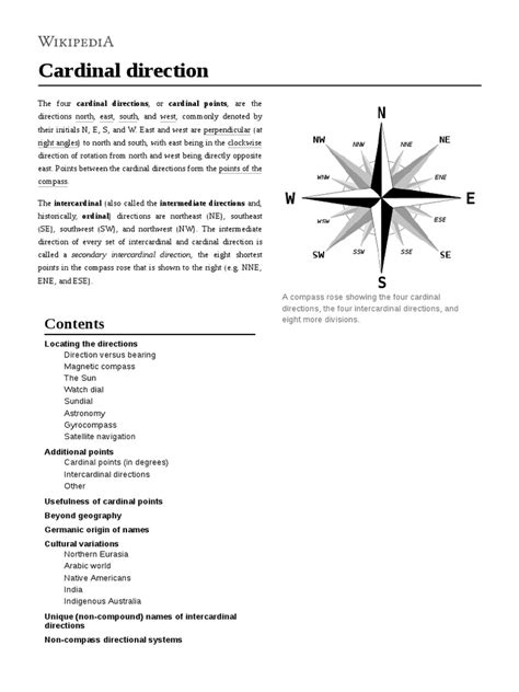 Cardinal Direction: Locating The Directions | PDF - wintechmobiles.com
