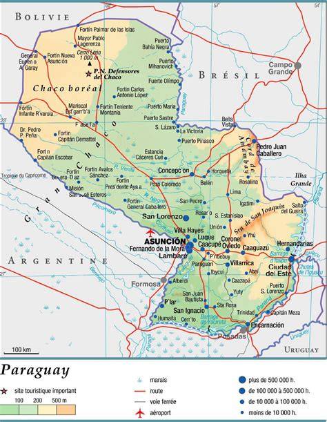 Carte Paraguay - Plan Paraguay - raincitystudios.com