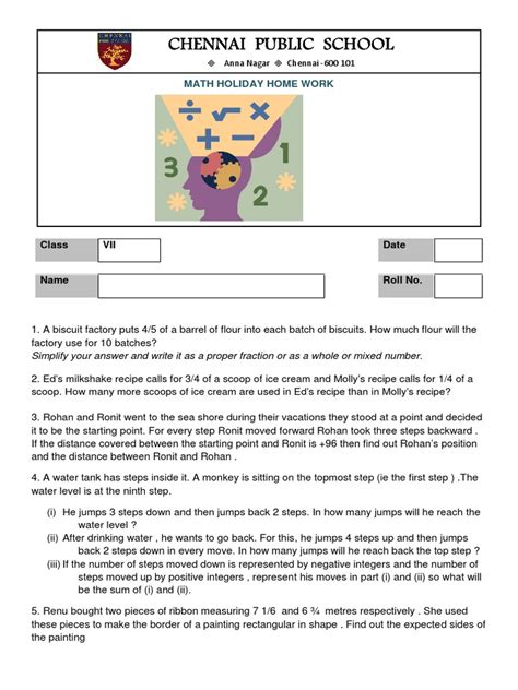 CBSE Class 7 Fractions Worksheet PDF PDF Numbers Teaching Mathematics