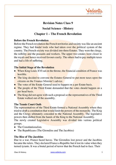 CBSE Class 9 Revision Notes for History Chapter 2 - VEDANTU