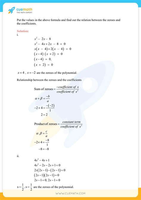 CBSE Math Class 10 Chapter 2 Polynomials Part 2 YouTube
