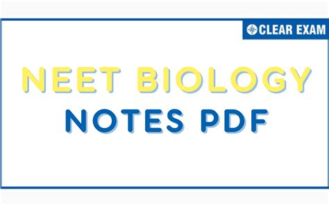 CBSE NEET Biology Study Notes Chapter Wise PDF