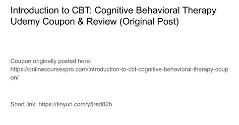 CBT: Introduction to Cognitive Behavioral Therapy Udemy