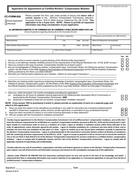 CC Form 926 Download Fillable PDF or Fill Online Application for