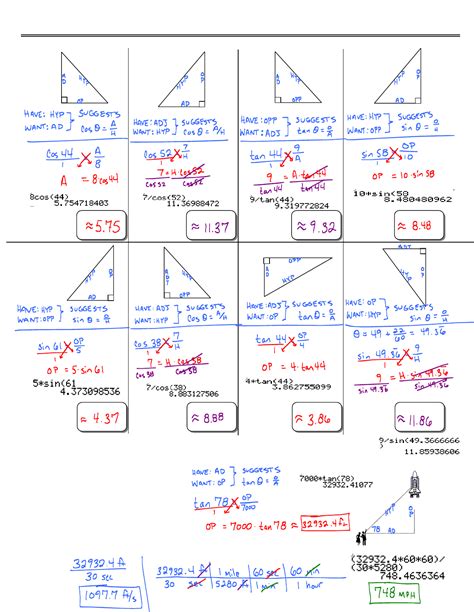 CC Observer Unit 2 1 Trigonometry Practice Key
