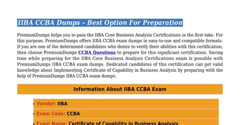 CCBA Dumps Deutsch