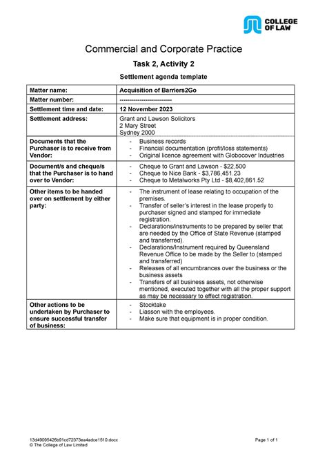 CCP T2 A2 Template settlement agenda Nasvt 2024 02 22