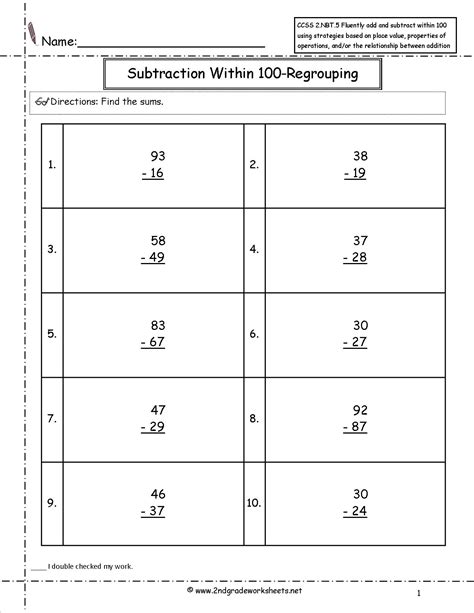 CCSS 2.NBT.5 Worksheets. Two Digit Addition and Subtraction Within 100