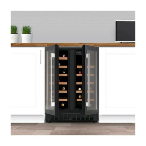 CDA FWC624BL Under Counter Double Door Wine Cooler - Black