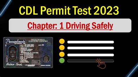 CDL Permit Practice Test 2023 Chapter 1 Driving Safely for all