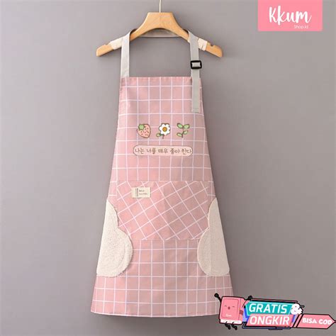 Celemek masak PVC anti air/ Apron waterproof korean style - raincitystudios.com