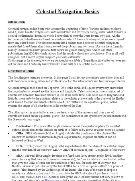 Celestial Navigation: Mastering The Basics - wintechmobiles.com