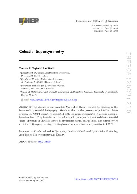 Celestial Supersymmetry - Journal of High Energy Physics - wintechmobiles.com