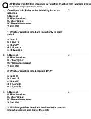 Cell Structure and Function Practice Test - Quizlet - wintechmobiles.com