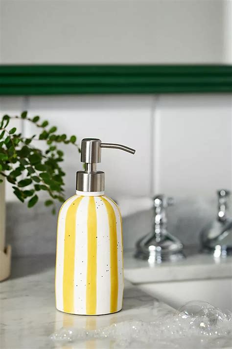 Ceramic Striped Soap Dispenser - Etsy - muktibox.com