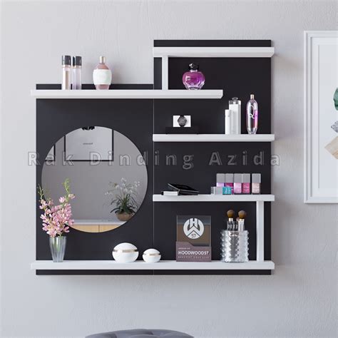 Cermin Rias Dinding Minimalis + Rak Kosmetik | Cermin Makeup Dinding ... - muktibox.com