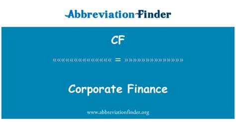 CF Financial Abbreviation Meaning