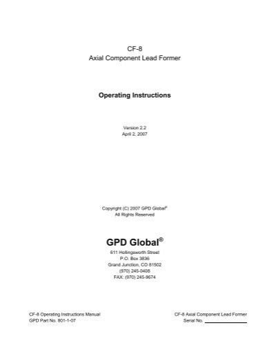 CF8 User Guide.pdf - GPD Global - yumpu.com