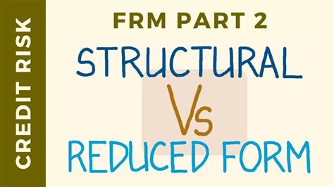 CFA Level 2 Seminar Structural Model and Reduced form Model of Credit