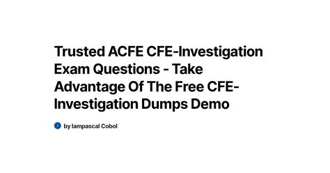 CFE-Investigation PDF Demo