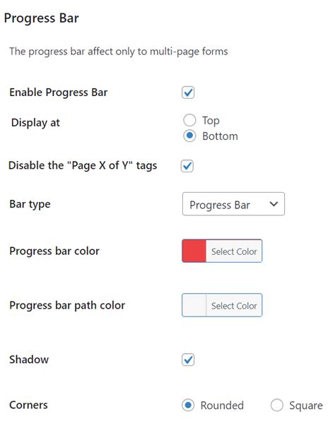 CFF Including Progress Bar in multipage forms.
