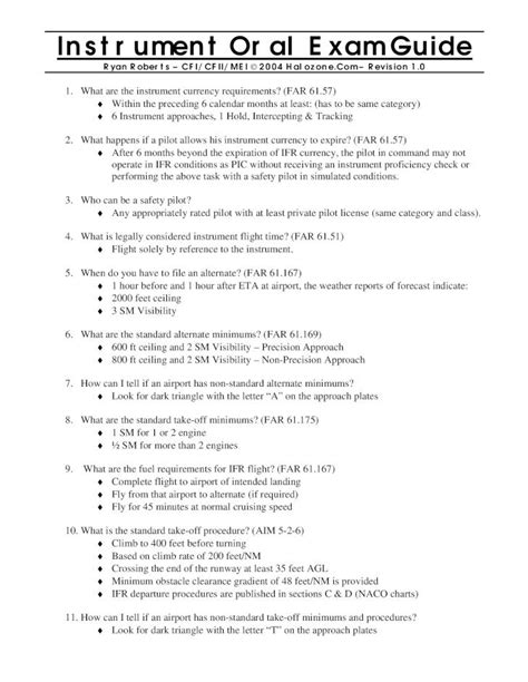 CFI-I Examsfragen