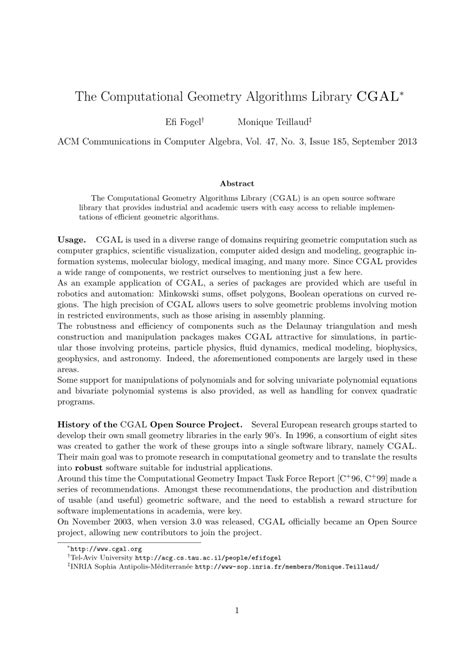 CGAL Released, Computational Geometry Algorithms Library - wintechmobiles.com