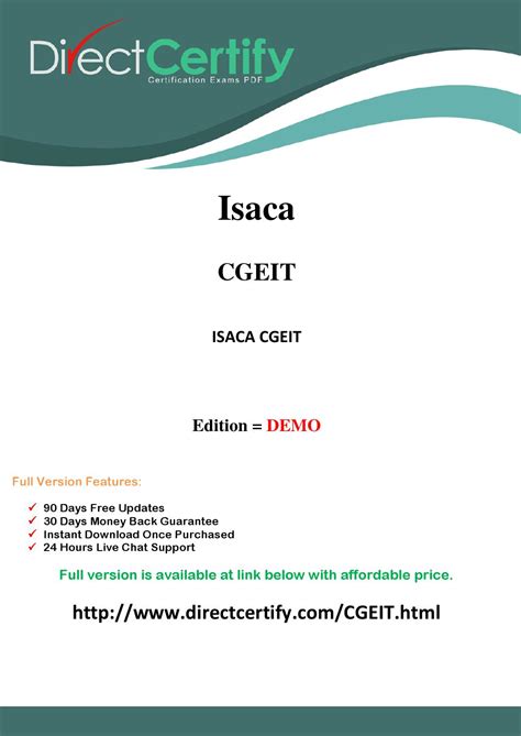 CGEIT PDF Demo