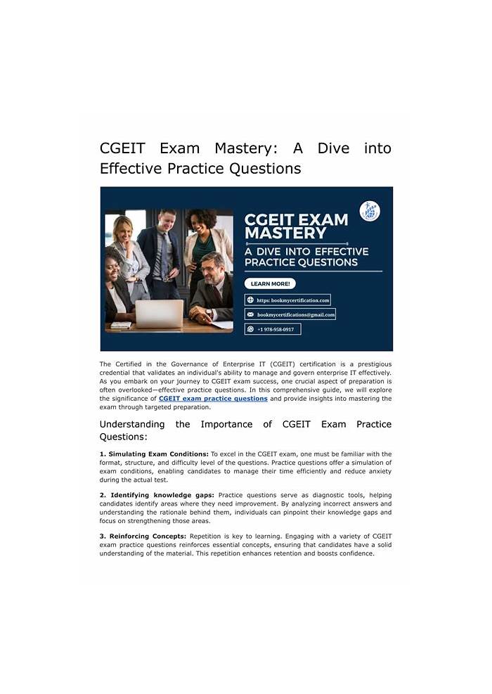 Latest CGEIT Exam Testking