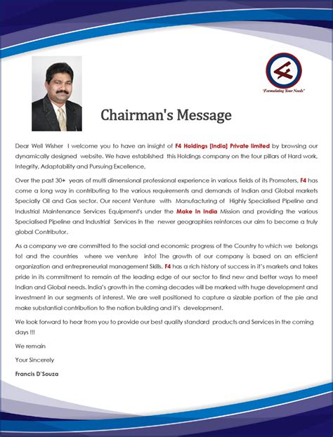 CHAIRMAN MESSAGE - dmiagrp.com