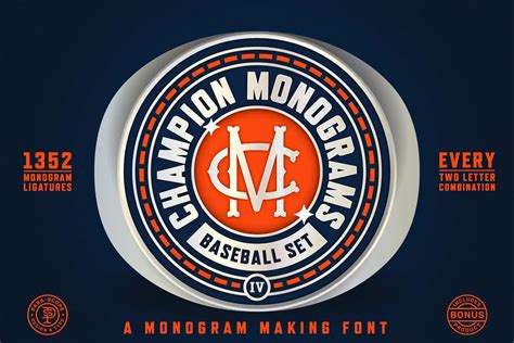 Champion Monograms Font Baseball 4 - muktibox.com