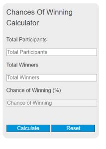 Chances Of Winning Calculator - wintechmobiles.com