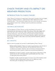 Chaos theory in weather prediction and its impact - wintechmobiles.com