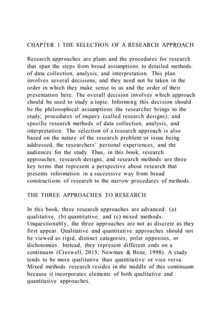 CHAPTER 1 The Selection of a Research Approach - wintechmobiles.com