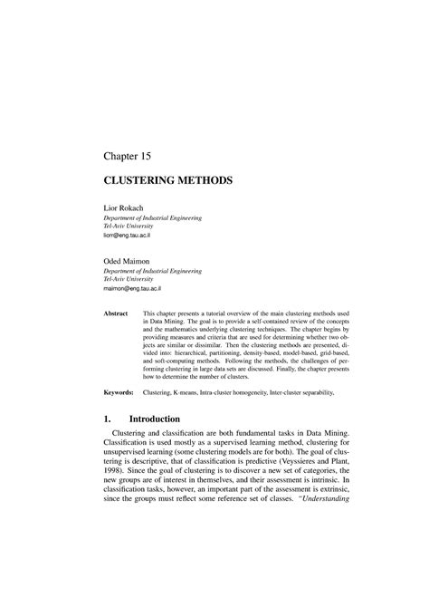 Chapter 15 CLUSTERING METHODS - Swarthmore College - coolestguyplanet.net
