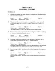 CHAPTER 17.pdf - CHAPTER 17 PROCESS COSTING TRUE/FALSE …